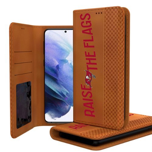 Keyscaper - NFL - Tampa Bay Buccaneers Galaxy Folio Case - S21 - Brown-Front_Standard 