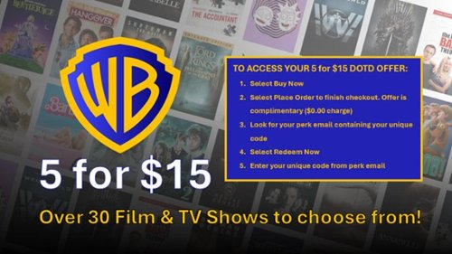 Warner Bros. - Exclusive My Best Buy™ Member Digital Film and TV Mix and Match discount offer!  Get 5 titles for $15-Front_Standard 