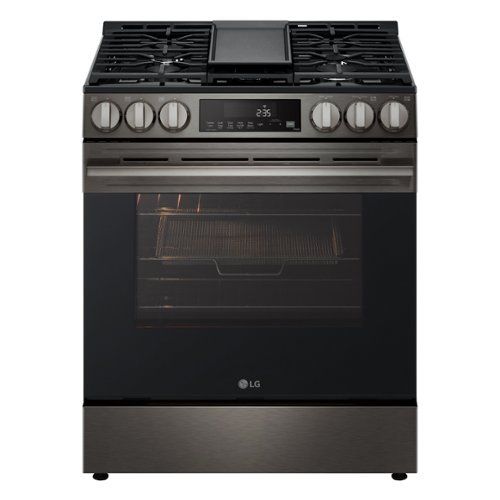 LG - 5.8 Cu. Ft. Slide-In Gas True Convection Smart Range with EasyClean, Air Fry and Premium Handle - Stainless Steel-Front_Standard 