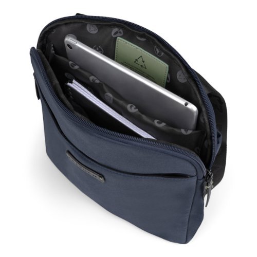 Bugatti Reborn Collection - Slim Crossbody - RPET Polyester - Navy WORLDWIDE DELIVERY