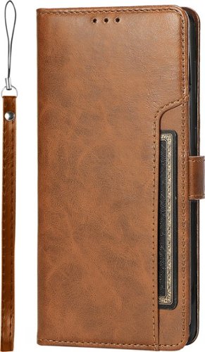 SaharaCase - Genuine Leather Folio Wallet Case for Samsung Galaxy S24 - Brown