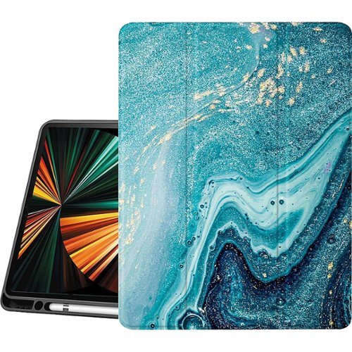 SaharaCase Marble Series Folio Case for Apple iPad Pro 12.9 (4th, 5th, and 6th Gen 2020-2022) - Green WORLDWIDE DELIVERY