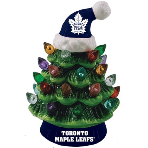 Evergreen Enterprises - Toronto Maple Leafs 8" Light Up Ceramic LED Christmas Tree - Multicolor-Front_Standard 