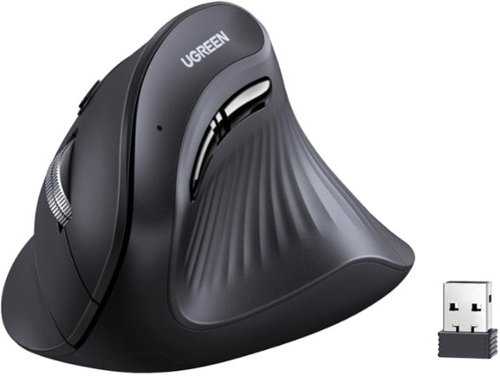 UGREEN - Ergonomic Mouse, Bluetooth Wireless Vertical Mouse, 3 Multi-Device Connectivity for Computer/PC/Laptop - Wireless - Black-Front_Standard 