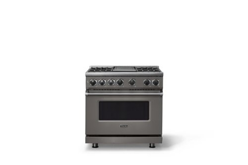 Viking - 36 in. Wide 4 Burner Freestanding 7 Series Dual Fuel Self-Clean Range - Damascus Gray-Front_Standard 