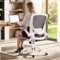 KERDOM - Colorful Mesh Ergonomic Office Chair with Adjustable Lumbar Support & Height, Swivel Desk Chair with Flip-up Arms, Tilt - Dark Gray-Front_Standard
