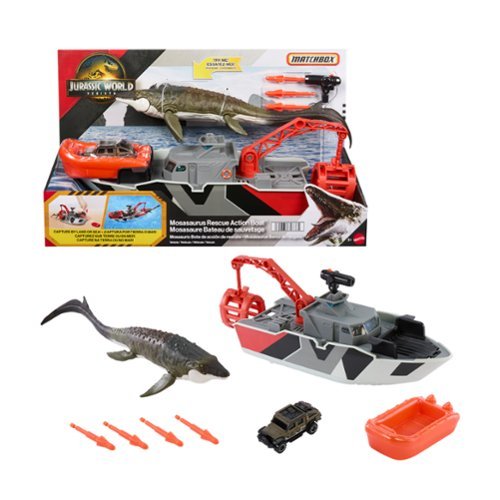 Jurassic World - Matchbox Mosasaurus Rescue Action Boat