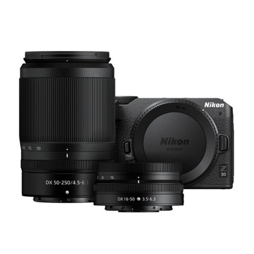 Nikon Z 30 4K Mirrorless Camera 2-Lens Kit with NIKKOR Z DX 16-50mm f/3.5-6.3 VR and NIKKOR Z DX 50-250mm f/4.5-6.3 VR Lenses - Black WHERE TO BUY