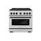ZLINE - 36 in. Wide 6 Burner 5.2 cu. ft. Autograph Paramount Dual Fuel Freestanding Range with DuoPro Cooktop and Black Accents - Stainless Steel-Front_Standard
