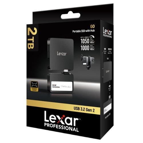 Lexar Professional Go Portable USB 3.2 SSD with Hub 2TB Black