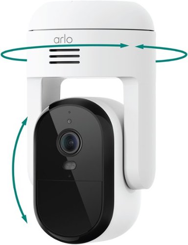 Arlo - Essential 1-Camera Pan Tilt Wireless 2K Security Camera, Plug-In Powered - White