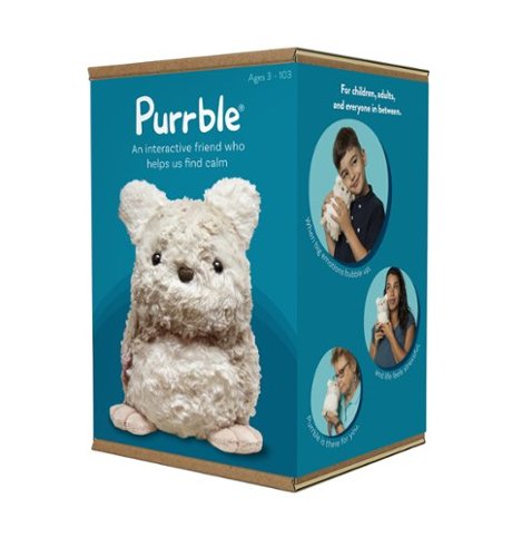 Purrble Calming Toy Companion - Interactive Plush - Multi-Gray WORLDWIDE DELIVERY