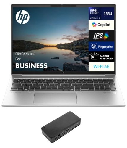 HP - Upgraded - EliteBook 860 Laptop 16.0 WUXGA (Intel Ultra 7 155U, 32GB DDR5, 1TB PCIe SSD, Win 11 Pro) w/USB-C Hub - Pike Silver-Front_Standard 