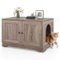Costway - Cat Litter Box Enclosure Furniture with Double Doors Divider Side Entry for Cats - Gray-Front_Standard