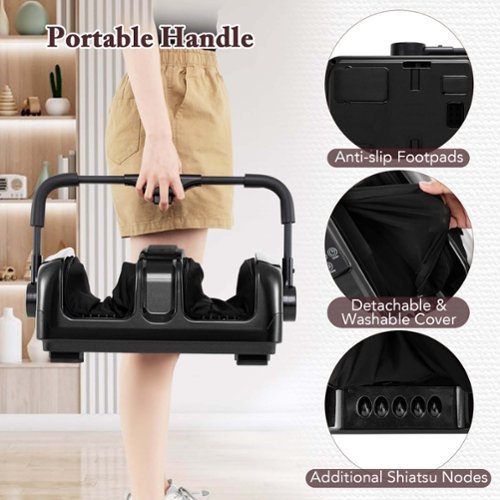Costway Foot & Calf Massager Deep Kneading Shiatsu Massager Machine with Heat - Black BUY IN MIDDLE EAST