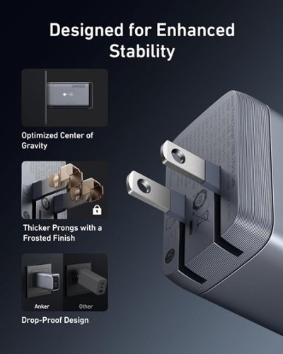 Anker Prime Charger, 100W 3 Port GaN USB C Charger Block, Foldable