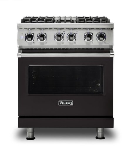 Viking - 30-Inch Dual Fuel Freestanding Range - Onyx-Front_Standard 