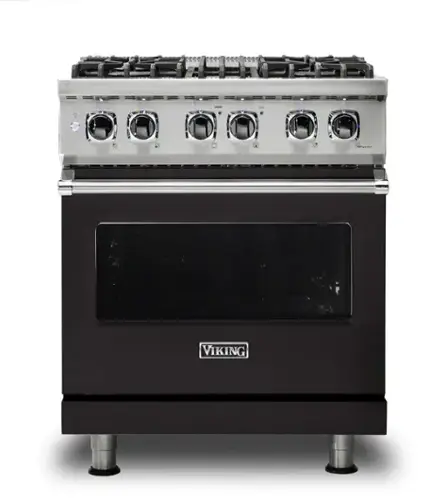 Front. Viking - 30-Inch Dual Fuel Freestanding Range - Onyx.