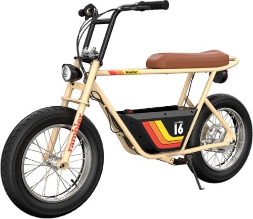 Razor - Rambler 16 eBike w/ 11.5 Miles Max Operating Range and 15.5 mph Max Speed - Large - Tan-Front_Standard 
