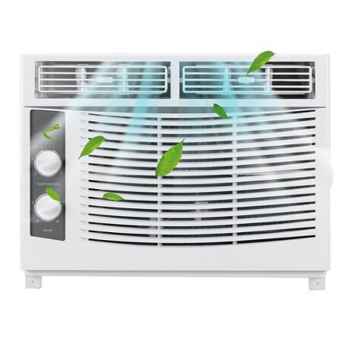 Winado - 5000 BTU 3-in-1 Window Air Conditioner, Dehumidifier, Fan Window AC Unit Kit Cools up to 150 Sq.Ft W/Knob Control - White-Front_Standard 