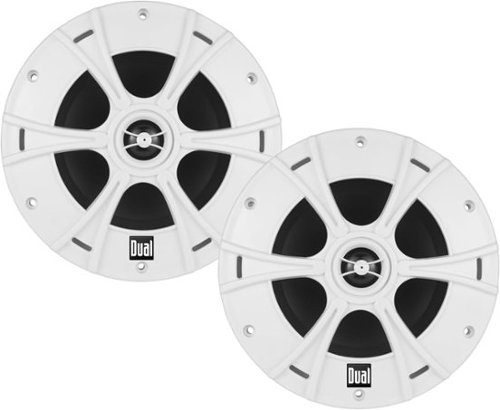 Dual - DMS6525 6.5" Full Range 2-Way Marine Speakers | 480 Watts | 2 Speakers - White-Front_Standard 