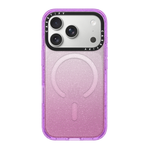 CASETiFY - Impact Case MagSafe Compatible for Apple iPhone 18 Pro and 17 Pro Devices - Glitter Purple