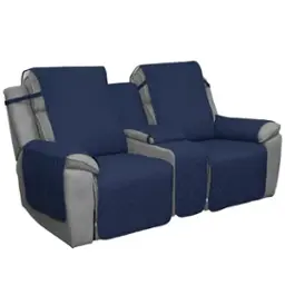 Navy/Ivory Recliner Loveseat