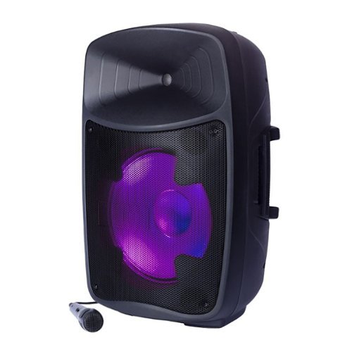 ION Audio - Ion Proglowultraxus Pro Glow Ultra High-power Portable Bluetooth Pa Speaker With Lights, Sonic Wide Audio - Black-Front_Standard 