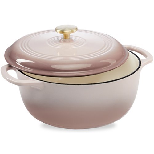 Best Choice Products - 6 Quart Enamel Cast-Iron Dutch Oven, Heavy-Duty Cookware w/ Dual Handles, Lid - Mushroom Beige-Front_Standard 