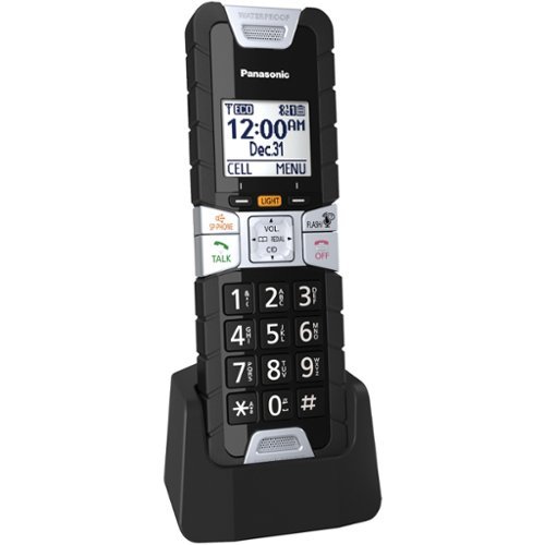 Extra-rugged Cordless Phone Accessory Handset For Select Panasonic Digital Cordless Phones - Black-Front_Standard 