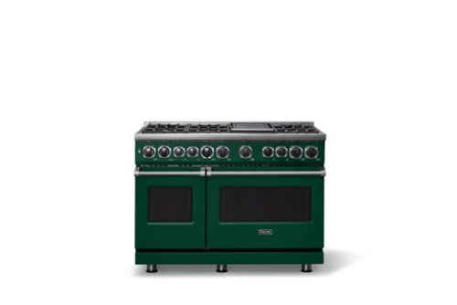 Viking - 48 in. Wide 6 Burner Dual Fuel Sealed Burner Range with Griddle - Ivy-Front_Standard 