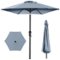 Best Choice Products - 10ft Outdoor Steel Market Patio Umbrella w/ Crank, Tilt Push Button, 6 Ribs - Breeze Blue-Front_Standard