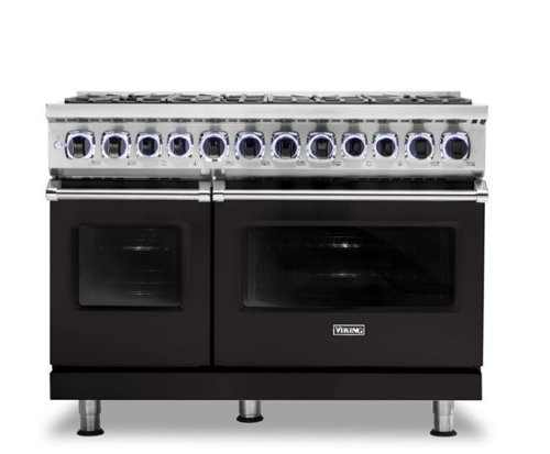 Viking - 48"W./24"D. Dual Fuel Sealed Burner Range-8 Burners-LP - Onyx-Front_Standard 