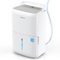 Waykar - 150-Pint Energy Star Quiet Dehumidifier with Bucket and Pump for Bedroom and Basement,Max 7000 sq. ft - White-Front_Standard