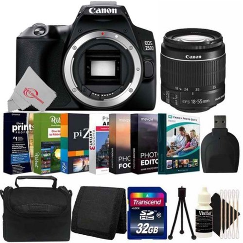 Canon - EOS 250D Rebel SL3 24.1MP DSLR Camera + 18-55mm Lens Complete Bundle-Front_Standard 