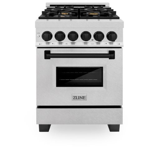 ZLINE - Autograph 24 in. Legacy Dual Fuel Range in Satin Steel & Black Accents (RASZ-SN-24-MB) - Satin Stainless Steel