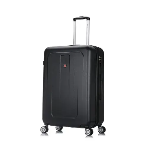 Front. DUKAP - Crypto Lightweight Hardside Spinner Luggage 28" - BLACK.