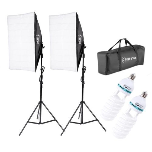 Winado - 2x Photography Softbox Lighting Stand Photo Equipment 20"x 28"Lighting Soft Box w/135W Light Bulb Studio Light Set + Bag-Front_Standard 