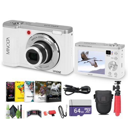 Minolta - MNB5Z Digital Camera 56MP with 5x Optical Zoom Bundle - White-Front_Standard 