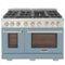 Kucht - 48 in. 6.7 cu. ft. Natural Gas Range Two Ovens - One Convection - in Light Blue with True Simmer Burners - Light Blue-Front_Standard