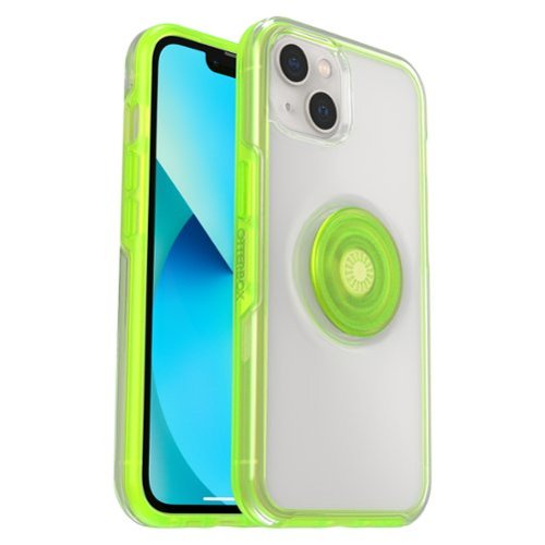 OtterBox - Otter + Pop Symmetry Clear Case with PopGrip for Apple iPhone 13 - Limelite-Front_Standard 