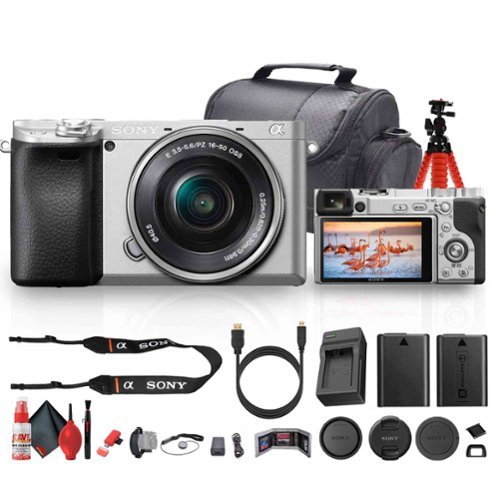 Sony a6400 Mirrorless Camera with 16 50mm Lens Silver Bundle +