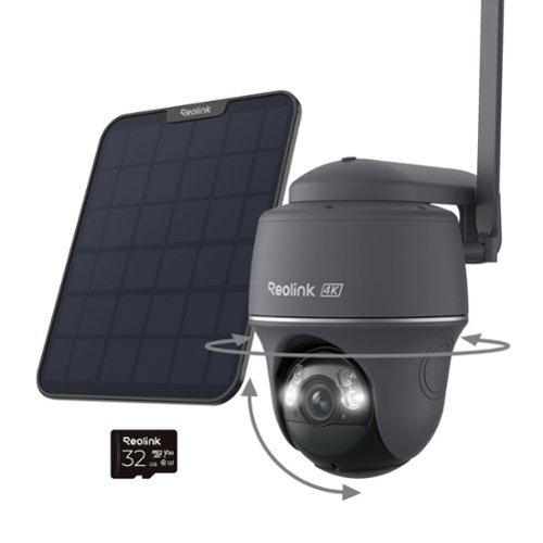 Reolink - Go Series G440 4K 8MP Solar Outdoor Wireless 4G LTE Pan Tilt Security Camera with 32GB SD Card - Gray-Front_Standard 