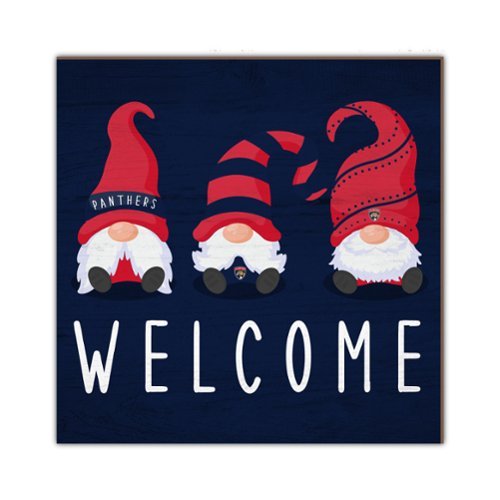 Fan Creations - Florida Panthers 10'' x 10'' Welcome Gnomes Sign - Multicolor-Front_Standard 