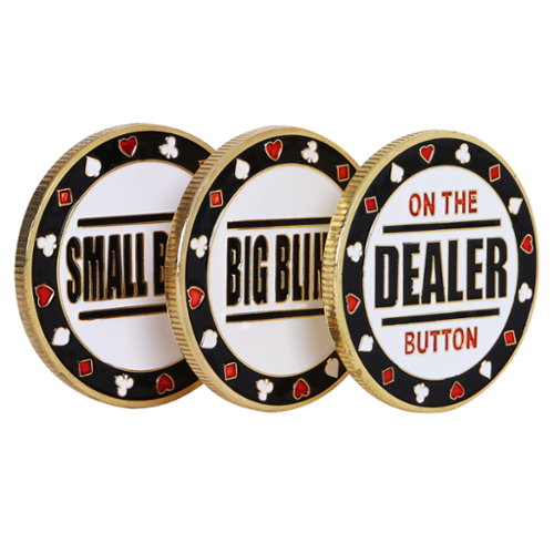 GSE Games & Sports Expert - 1.5" Metal Small Blind, Big Blind, Dealer Puck Buttons - Set of 3 Poker Dealer Button Set-Front_Standard 