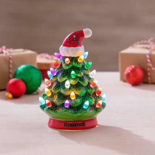 Evergreen Enterprises - Tampa Bay Buccaneers 8" Light Up Ceramic LED Christmas Tree - Multicolor-Front_Standard 
