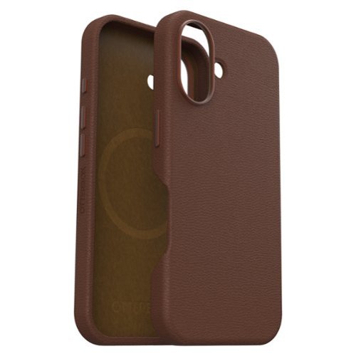 OtterBox - Symmetry Cactus Leather Series Hard Shell for MagSafe for Apple iPhone 16 - Rich Adobe