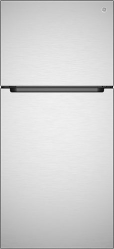 GE - 30 in. Wide 19 Cu. Ft. Freestanding Garage Ready Top Freezer Refrigerator with Bright LED Lighting - Stainless Steel