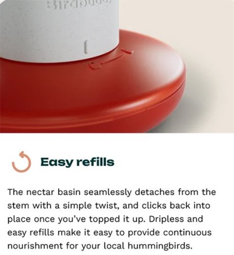 Bird Buddy Smart Hummingbird Feeder with Solar Roof - White BUY IN MIDDLE EAST