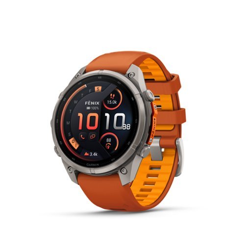 Garmin - fēnix 9 Pro - inReach AMOLED GPS Smartwatch 47 mm Titanium - Autumn Orange/Spark Orange Silicone Band - (2026)